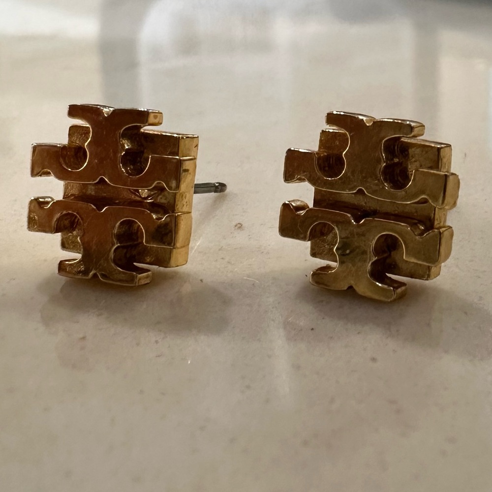 Tory Burch Logo Stud Earrings